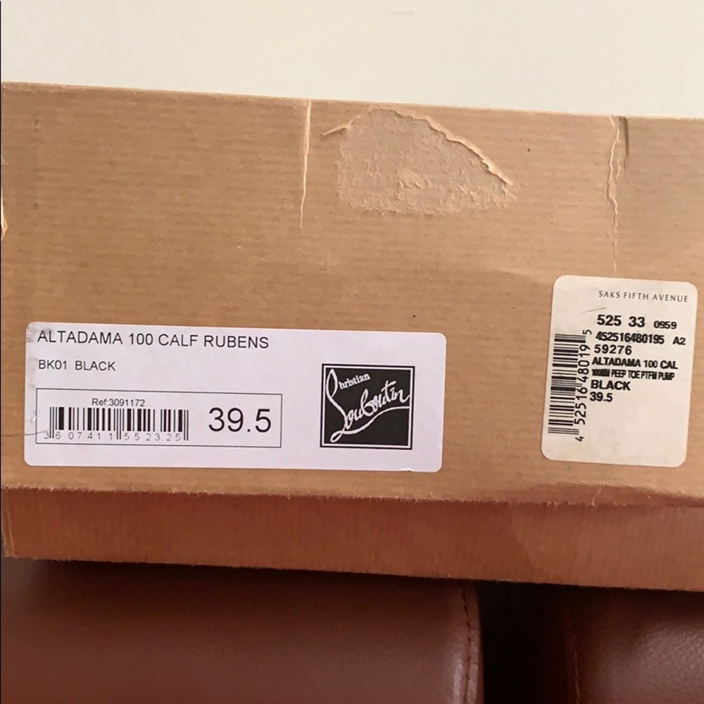Louboutin black leather Alta Dama 100 in size 39.5